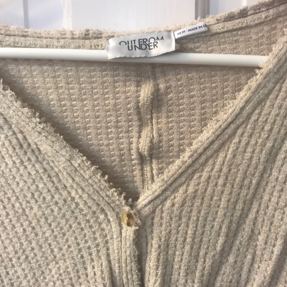 Urban Outfitters ribbed, button down flowy sweater - Picture 3 of 4